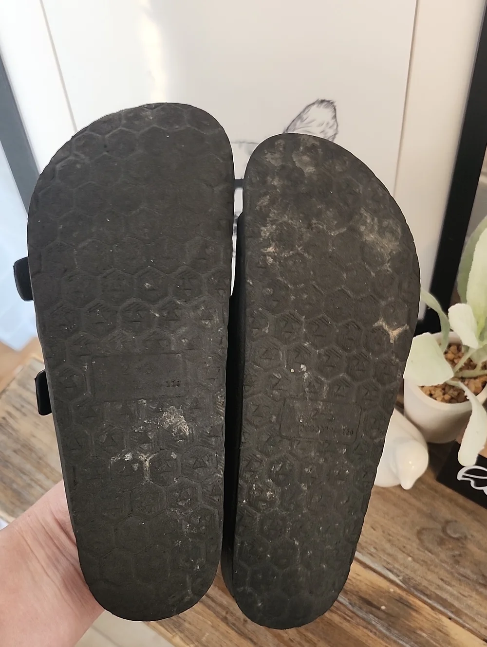 Black Double Strap Sandals, Girls 2-3